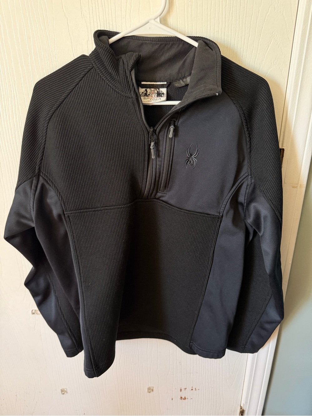 Spyder Men’s Black Quarter-Zip Performance Sweater